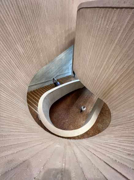 Jerusalem, winsing stairs at the National Library of Israel _ Credit Rami Cohen